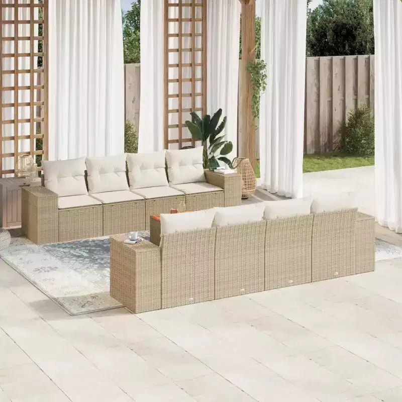 vidaXL Garden Sofa Set Beige and Cream