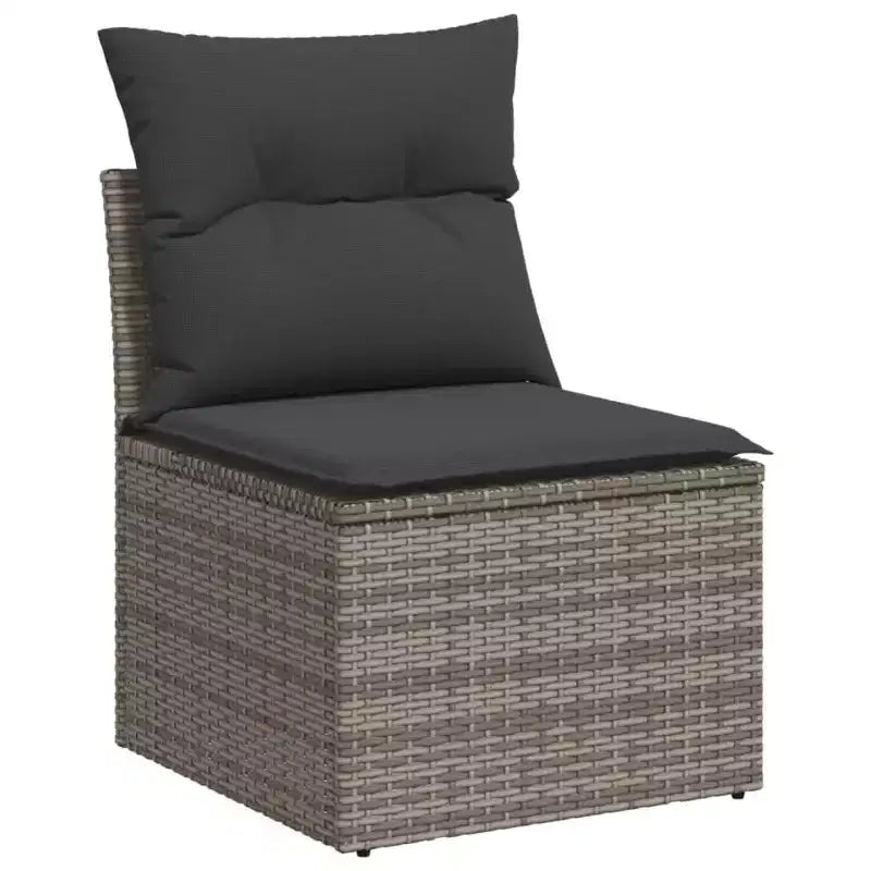 vidaXL Garden Sofa Set Grey PE rattan Standard Modular
