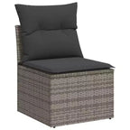vidaXL Garden Sofa Set Grey PE rattan Standard Modular