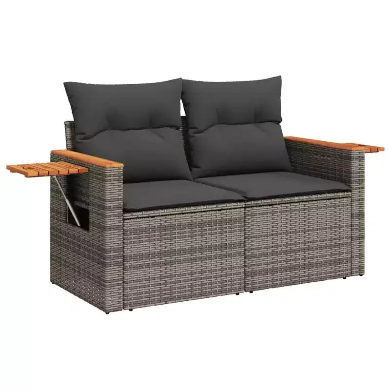 vidaXL Garden Sofa Set Grey PE rattan Standard Modular
