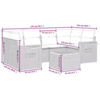 vidaXL Garden Sofa Set Grey PE rattan Large Adjustable Feet