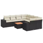 vidaXL Garden Sofa Set Black