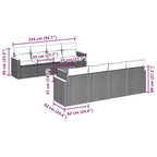 vidaXL Garden Sofa Set Black and Cream White PE Rattan Large Modular