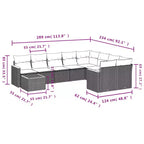 vidaXL Ensemble de canapés de jardin 10 pièces avec coussins résine tressée noir - Noir et crème