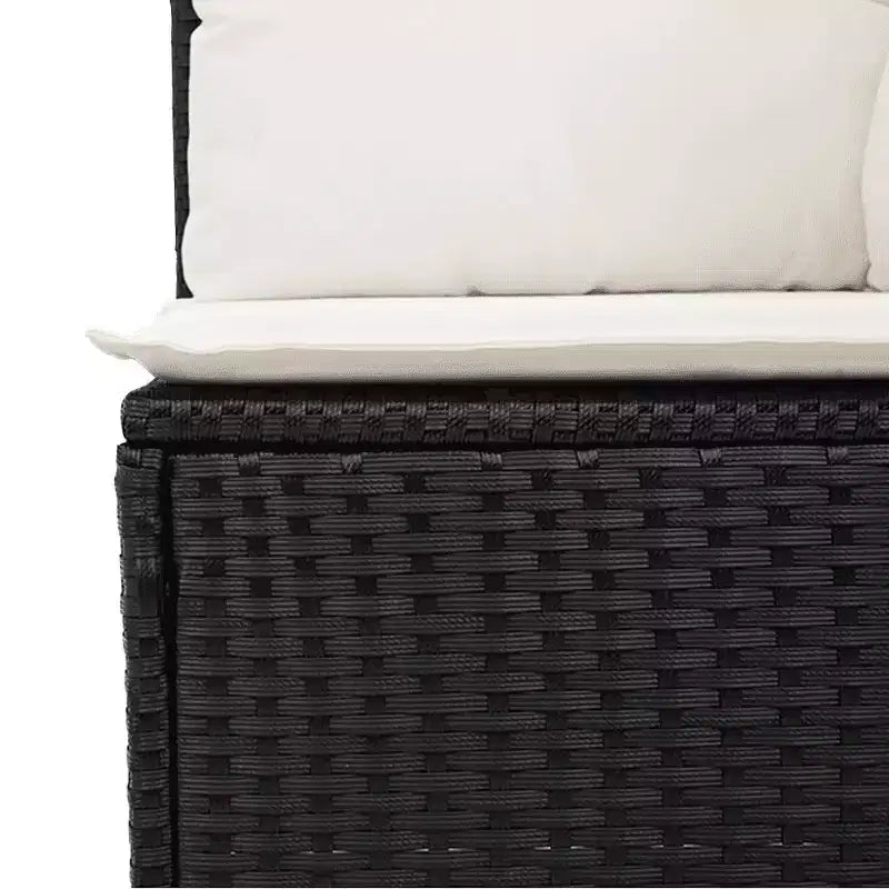 vidaXL Salon de jardin noir en résine tressée 7 pièces avec accoudoirs réglables