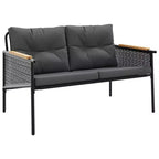 vidaXL Patio Chairs with Cushions Seating Outdoor Garden Furniture Black Steel