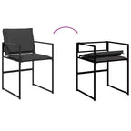 vidaXL Salon de jardin 15 pcs avec coussins textilène noir