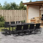 vidaXL Patio Dining Set Table and Chair Garden Outdoor Furniture Black Textilene