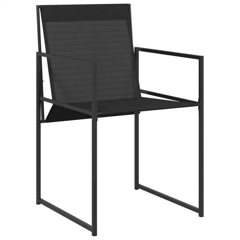 vidaXL Patio Dining Set Table and Chair Garden Outdoor Furniture Black Textilene
