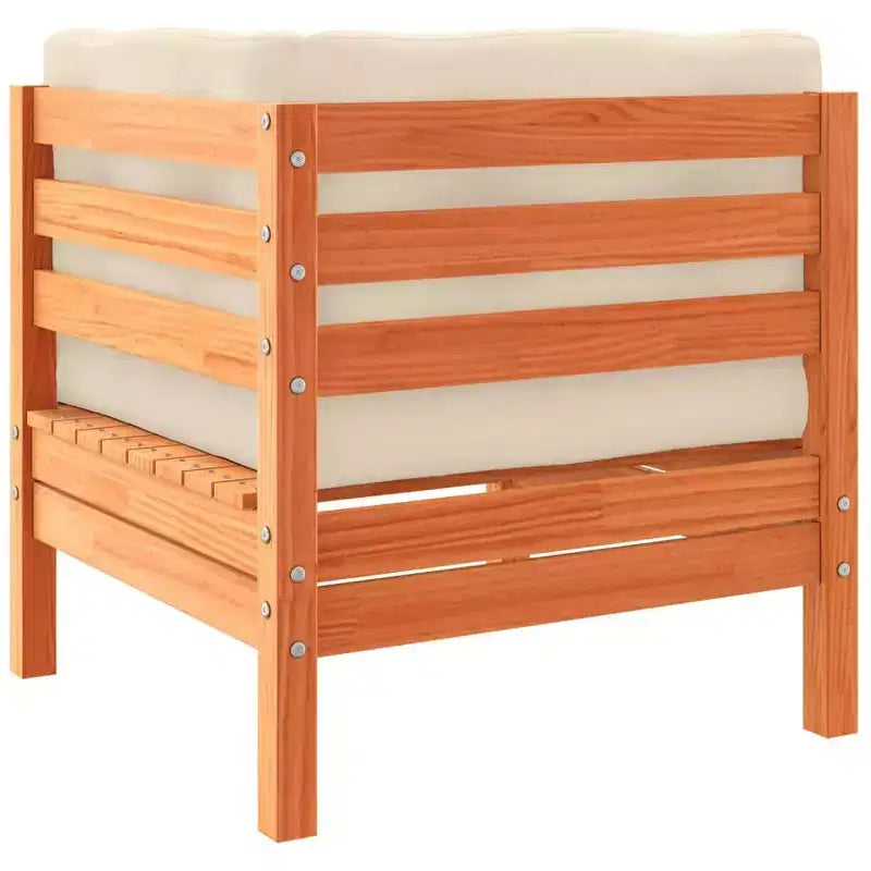 vidaXL Garden Sofa Set Wax Brown, Cream