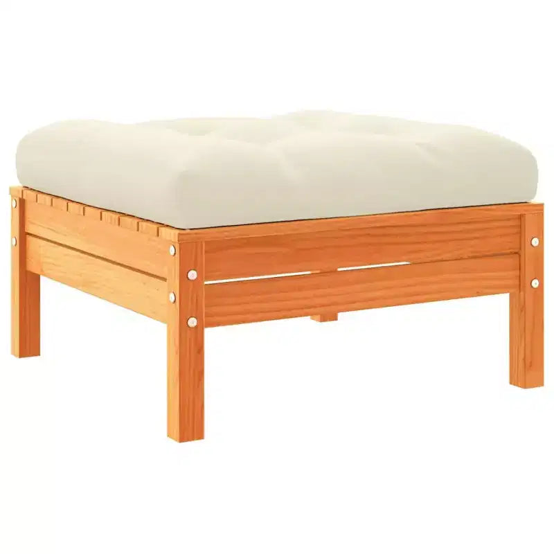 vidaXL Garden Sofa Set Wax Brown, Cream