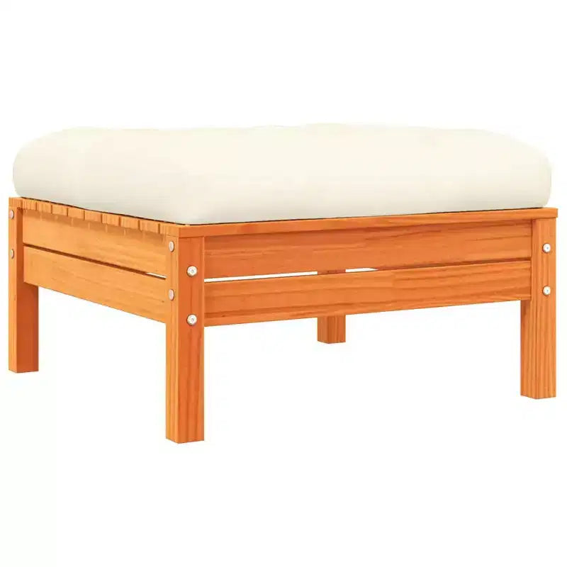 vidaXL Garden Sofa Set Wax Brown, Cream
