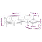 vidaXL Garden Sofa Set Wax Brown, Cream