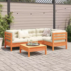 vidaXL Garden Sofa Set Wax Brown Solid Pine Wood 5 Piece Modular