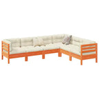 vidaXL Patio Sofa Set Wax brown Solid pine wood Large Modular