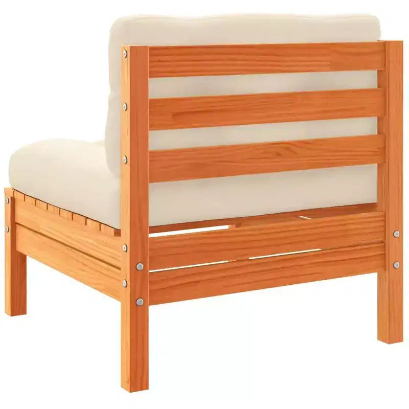 vidaXL Patio Sofa Set Wax brown Solid pine wood Large Modular