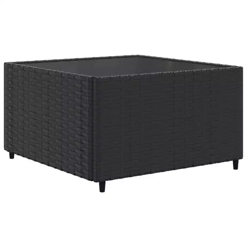 vidaXL - 5 Piece Patio Lounge Set with Black Cushions - PE Rattan, Steel Frame, Tempered Glass Coffee Table - for Garden, Terrace, Patio