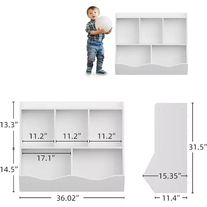COZONY Ensemble de 2 organiseurs de jouets et étagères pour enfants, meuble de rangement multi-étagères pour jouets et livres, parfait pour salle de jeux, chambre d'enfant, crèche