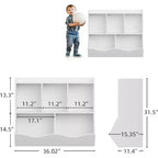 COZONY Ensemble de 2 organiseurs de jouets et étagères pour enfants, meuble de rangement multi-étagères pour jouets et livres, parfait pour salle de jeux, chambre d'enfant, crèche