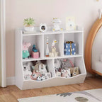 COZONY Ensemble de 2 organiseurs de jouets et étagères pour enfants, meuble de rangement multi-étagères pour jouets et livres, parfait pour salle de jeux, chambre d'enfant, crèche