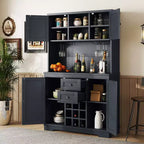 Meuble de bar à café de ferme, meuble de rangement pour le vin avec tiroirs et étagères, buffet de service pour le vin et les verres pour la salle à manger, la cuisine