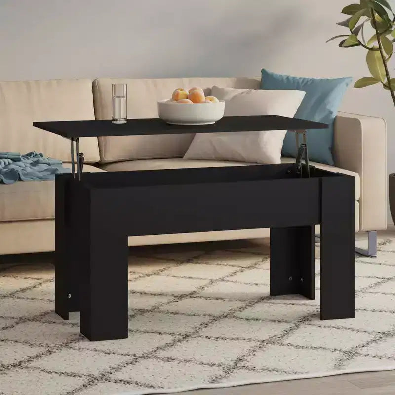 Coffee Table Black Engineered wood Standard Adjustable Armrests