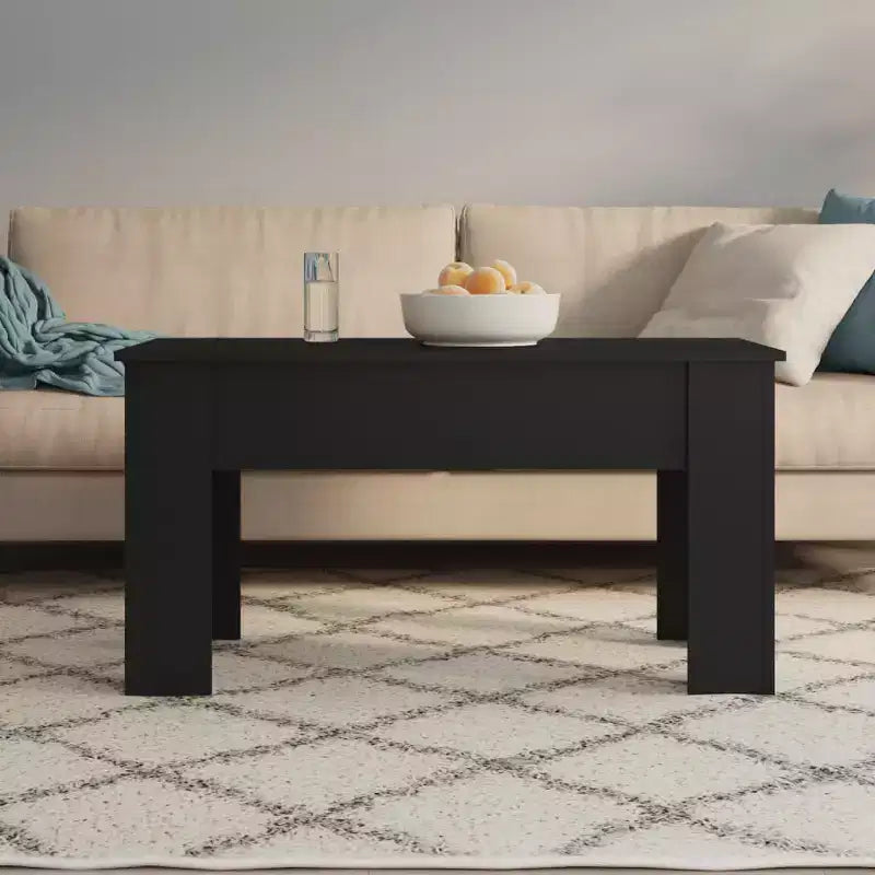 Coffee Table Black Engineered wood Standard Adjustable Armrests