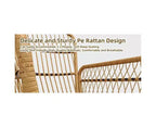 3-Piece PE Rattan Patio Furniture Set Outdoor, Waterproof UV-Resistant Wicker Chairs & Coffee Table, Cushioned Conversation Set for Garden, Balcony