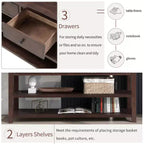 Okak 50IN Retro Console Table with 3 Drawers, Entryway Table with Wood Frame and Legs, Hallway Table with Two Shelves for Living Room, Foyer