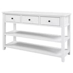 Okak 50IN Retro Console Table with 3 Drawers, Entryway Table with Wood Frame and Legs, Hallway Table with Two Shelves for Living Room, Foyer