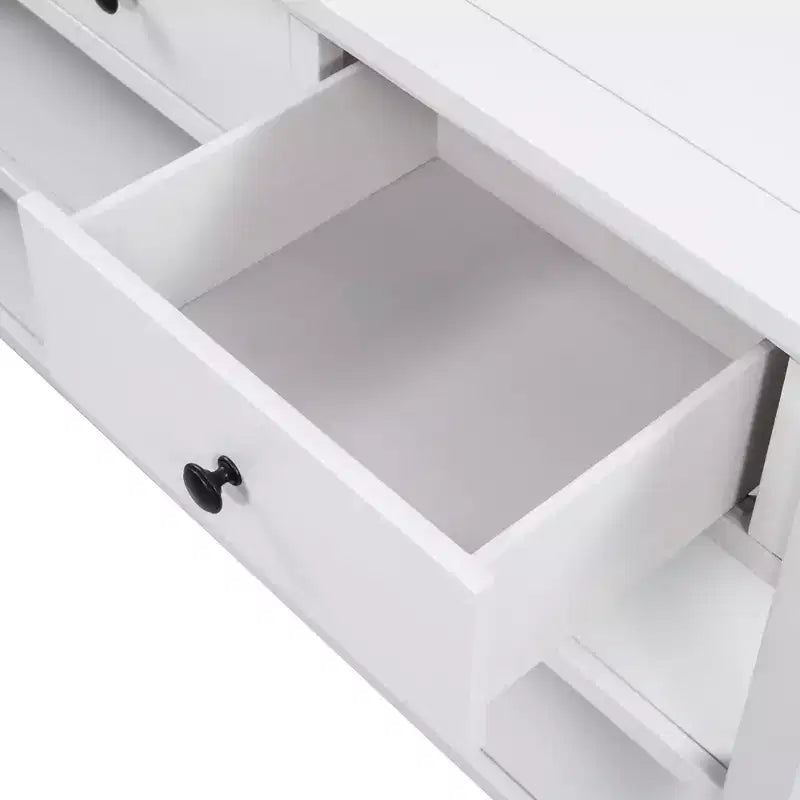 Okak 50IN Retro Console Table with 3 Drawers, Entryway Table with Wood Frame and Legs, Hallway Table with Two Shelves for Living Room, Foyer