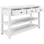 Okak 50IN Retro Console Table with 3 Drawers, Entryway Table with Wood Frame and Legs, Hallway Table with Two Shelves for Living Room, Foyer