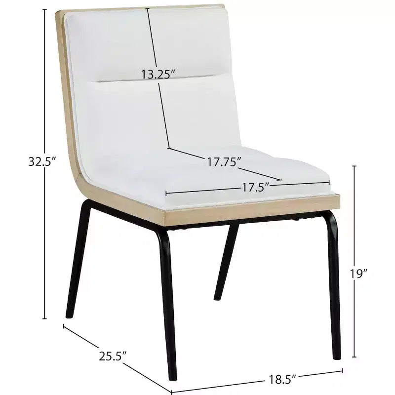 Meridian Furniture, Chaises de salle à manger Viceroy en tissu, ensemble de 2