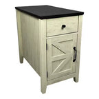 Table de chevet Homy Casa, table d'appoint de style rustique avec tiroir et placard à porte coulissante