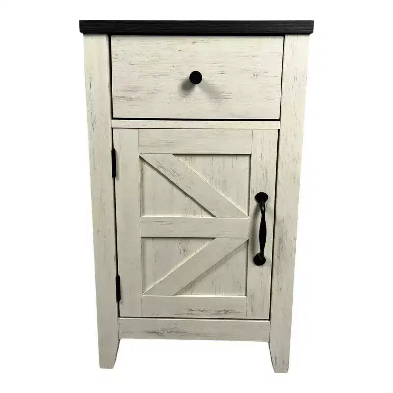 Table de chevet Homy Casa, table d'appoint de style rustique avec tiroir et placard à porte coulissante