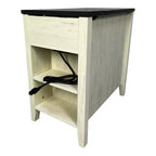 Table de chevet Homy Casa, table d'appoint de style rustique avec tiroir et placard à porte coulissante