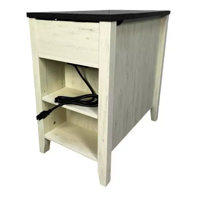 Table de chevet Homy Casa, table d'appoint de style rustique avec tiroir et placard à porte coulissante