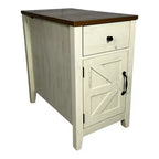 Table de chevet Homy Casa, table d'appoint de style rustique avec tiroir et placard à porte coulissante