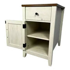 Table de chevet Homy Casa, table d'appoint de style rustique avec tiroir et placard à porte coulissante