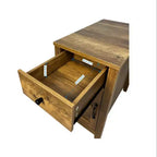 Table de chevet Homy Casa, table d'appoint de style rustique avec tiroir et placard à porte coulissante