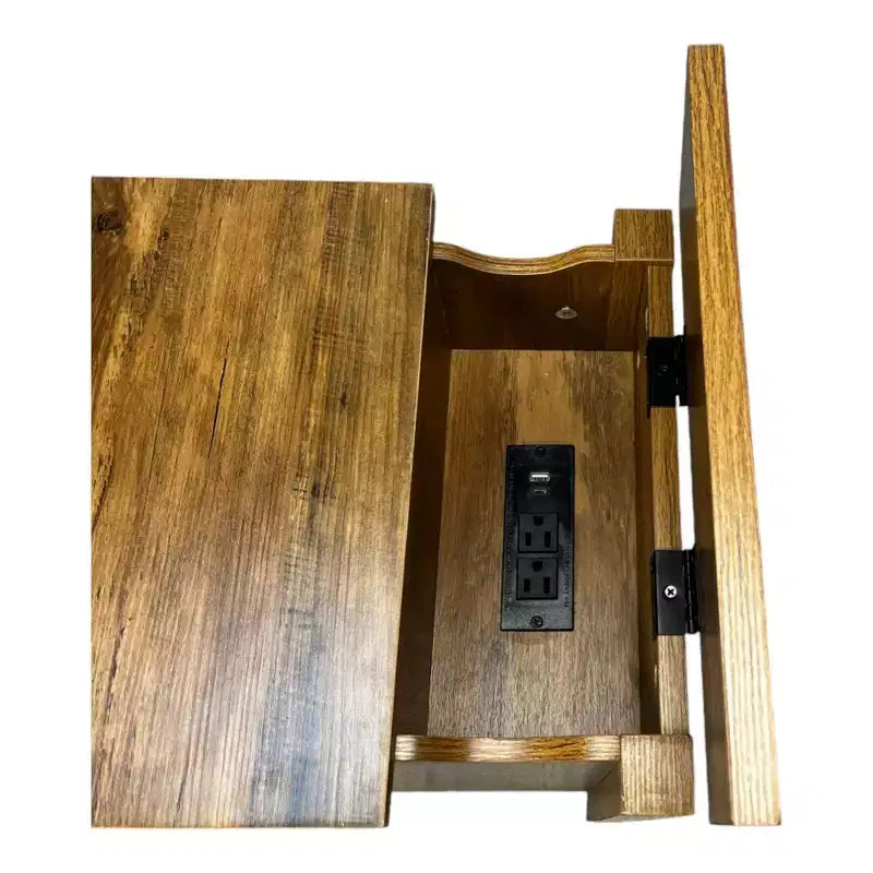 Table de chevet Homy Casa, table d'appoint de style rustique avec tiroir et placard à porte coulissante
