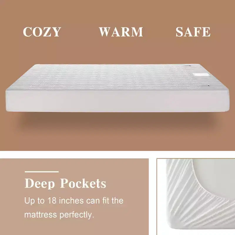 Surmatelas chauffant intégral GustoWave - Surmatelas à couche d'air, Chauffe-lit à poche profonde de 18 pouces, 137x190 cm
