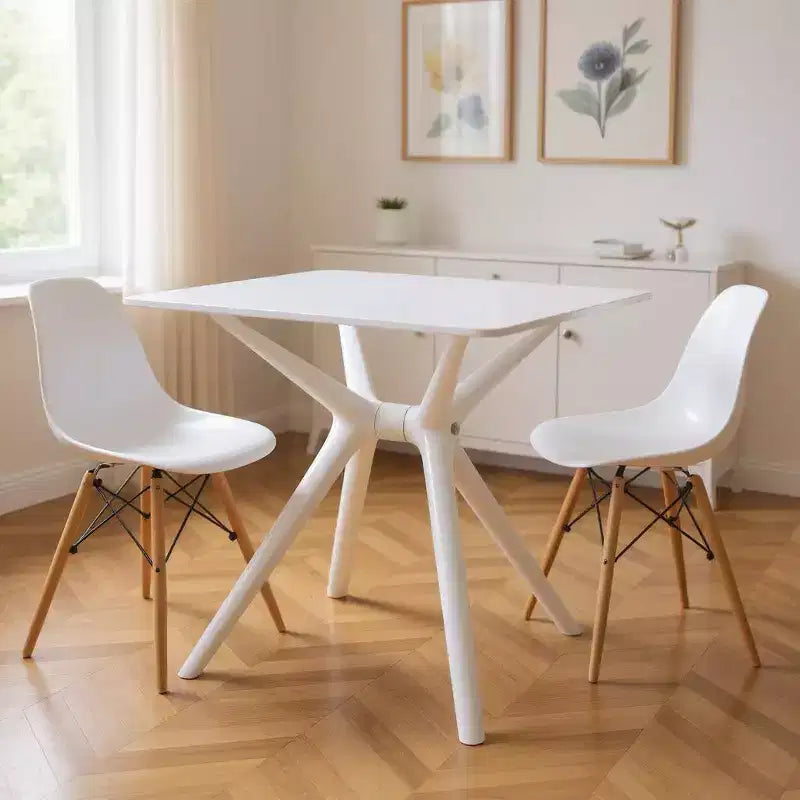 HomeRoots 28 White Heavy Duty Plastic Trestle Base Dining Table