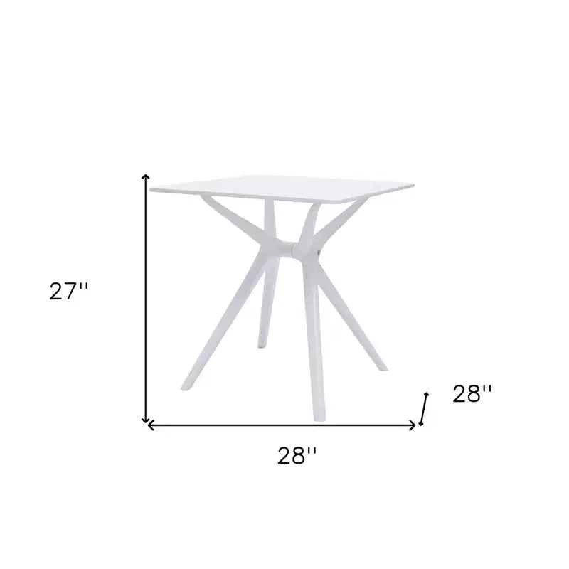 HomeRoots 28 White Heavy Duty Plastic Trestle Base Dining Table