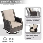 UPTIOT 7-Person Seating Group With Fire Pit And Cushions