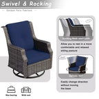 UPTIOT 7-Person Seating Group With Fire Pit And Cushions