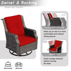 UPTIOT 7-Person Seating Group With Fire Pit And Cushions