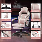 Cherry Blossom Pink Chair with Footrest,Ergonomic Computer Chair w/Lumbar Support & Headrest,360 Swivel Base & Height Adjustable Executive Chairs