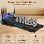 NAYSAYE Tapis de course pliable 3.5 CV avec système hydraulique et inclinaison pour la course et la marche à domicile, Noir, 48.23*19.69*41.14