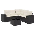 vidaXL Garden Sofa Set Black PE rattan, powder-coated steel, tempered glass